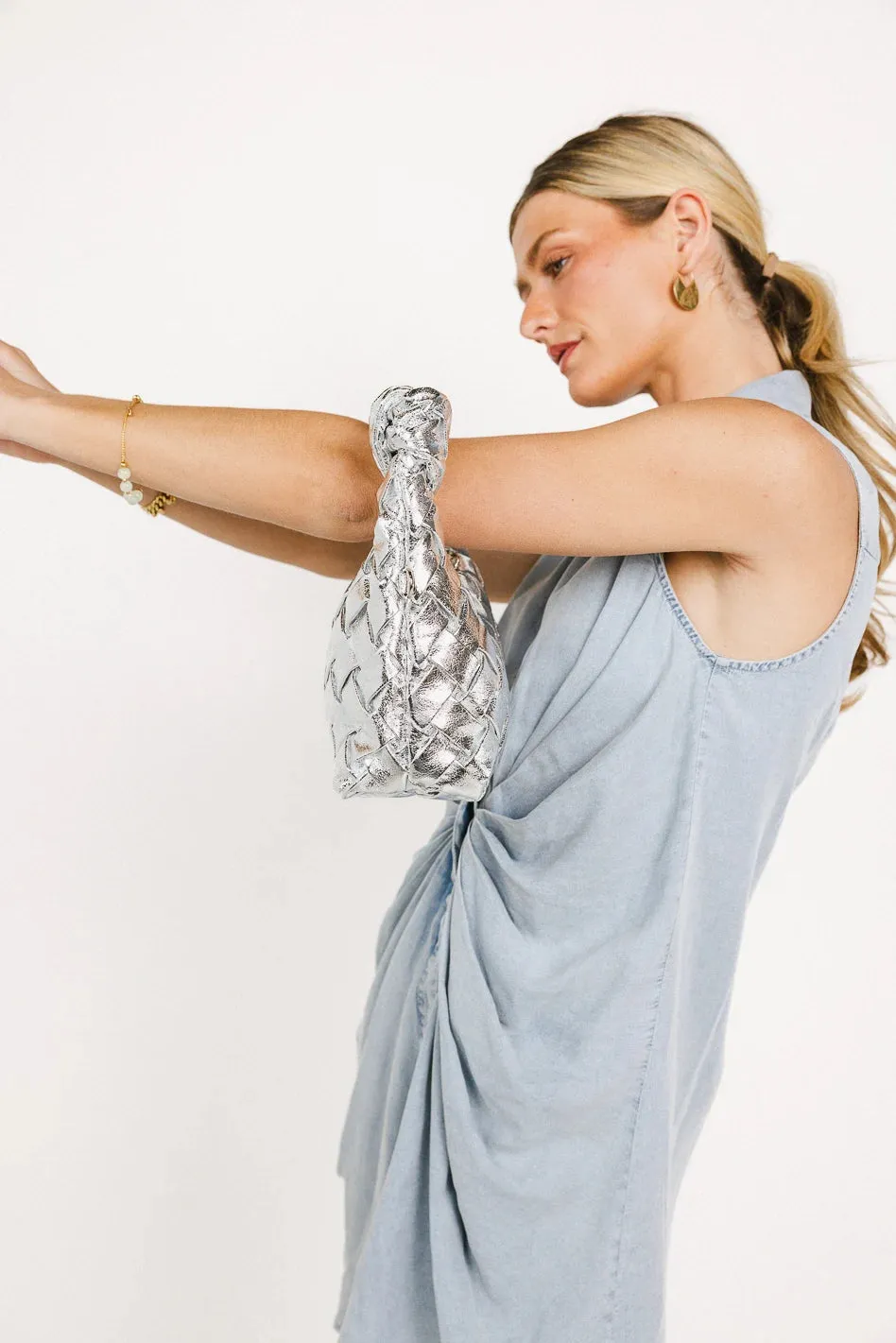 Tasha Woven Crossbody in Silver - FINAL SALE sold by bohme product image thumbnail 2