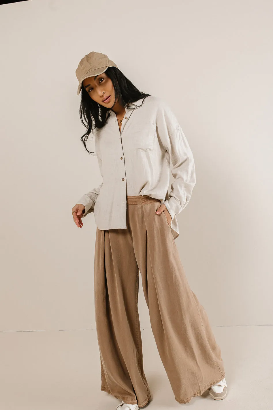 Katie Wide Leg Pants in Tan - FINAL SALE sold by bohme product image thumbnail 4