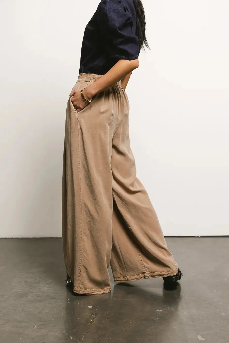 Katie Wide Leg Pants in Tan - FINAL SALE sold by bohme product image thumbnail 3
