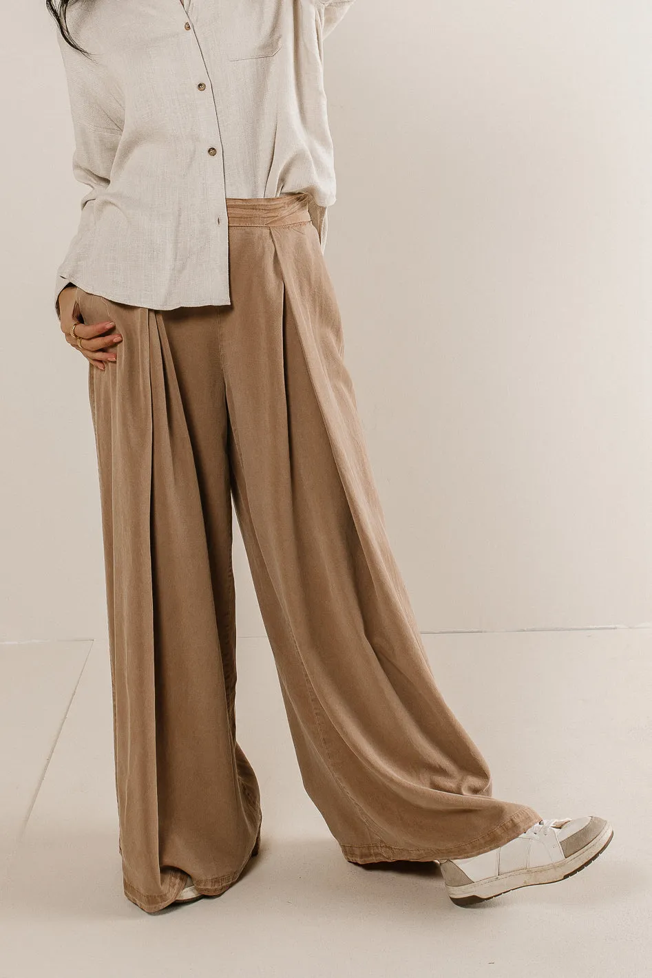 Katie Wide Leg Pants in Tan - FINAL SALE sold by bohme product image thumbnail 5