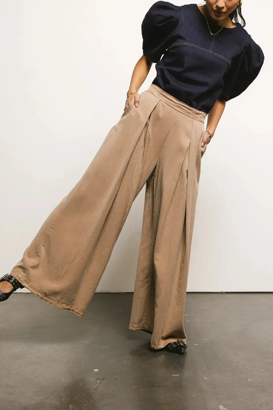Katie Wide Leg Pants in Tan - FINAL SALE sold by bohme product image thumbnail 2