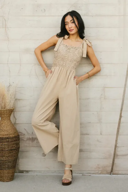Kaia Crocheted Jumpsuit in Latte - FINAL SALE sold by bohme