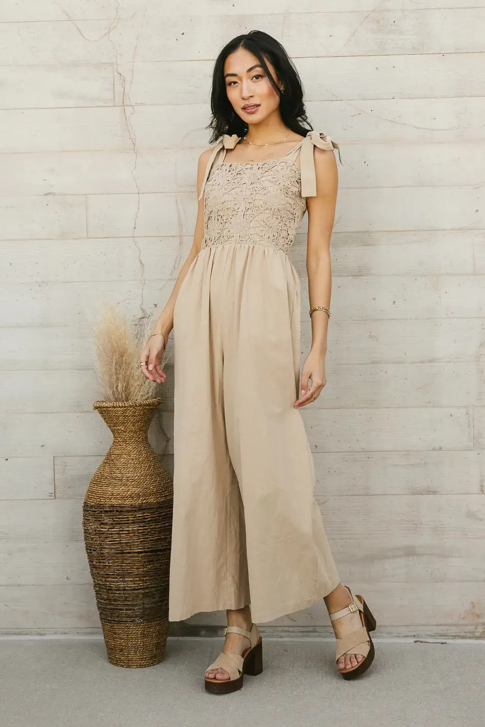 Kaia Crocheted Jumpsuit in Latte - FINAL SALE sold by bohme product image thumbnail 2