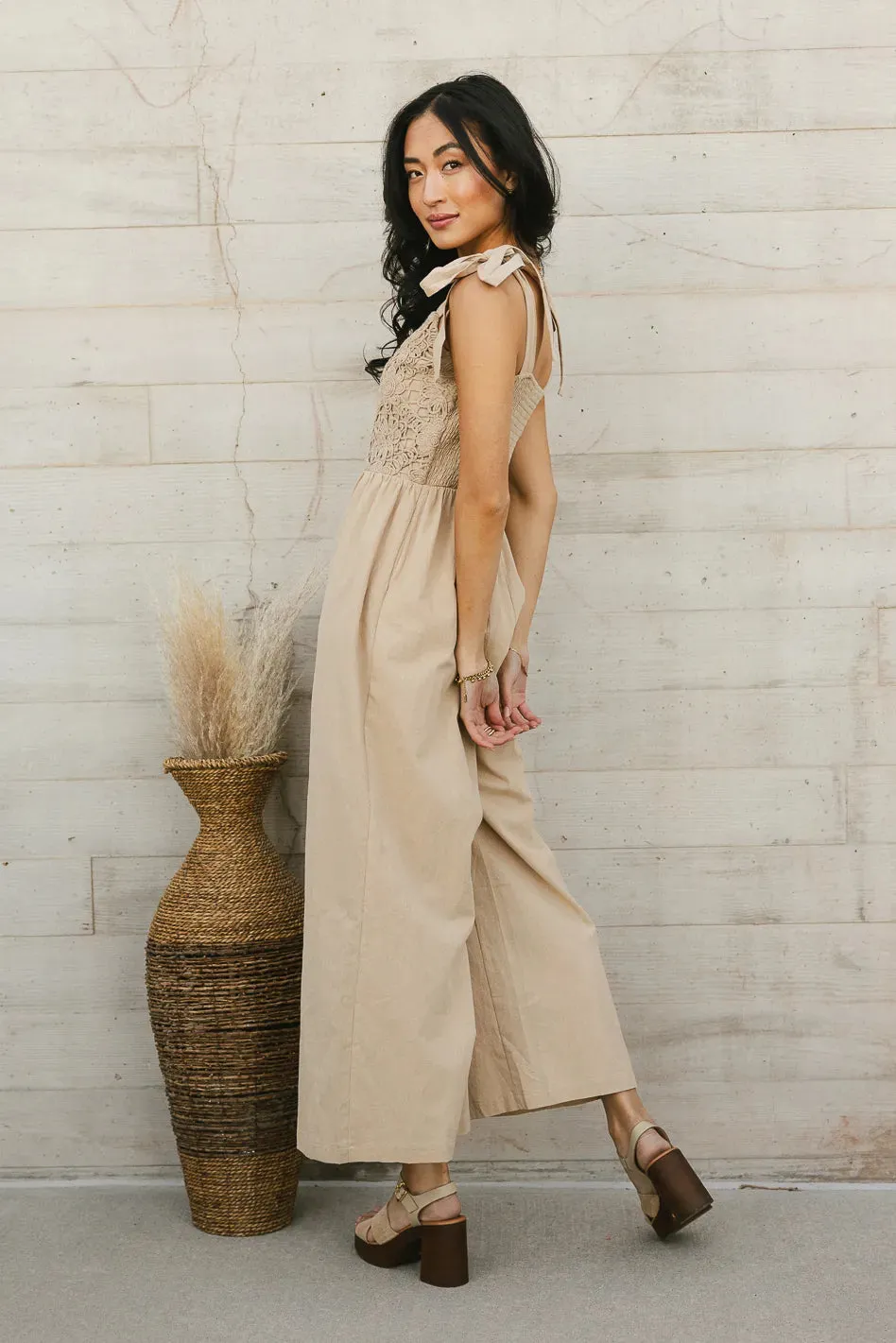 Kaia Crocheted Jumpsuit in Latte - FINAL SALE sold by bohme product image thumbnail 5