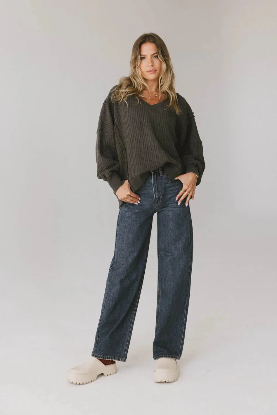 Emiliano Wide Leg Jeans in Dark Wash - FINAL SALE sold by bohme product image thumbnail 2