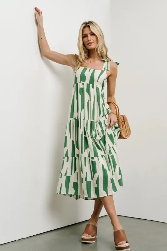 Tiered Abstract Midi Dress - FINAL SALE sold by bohme