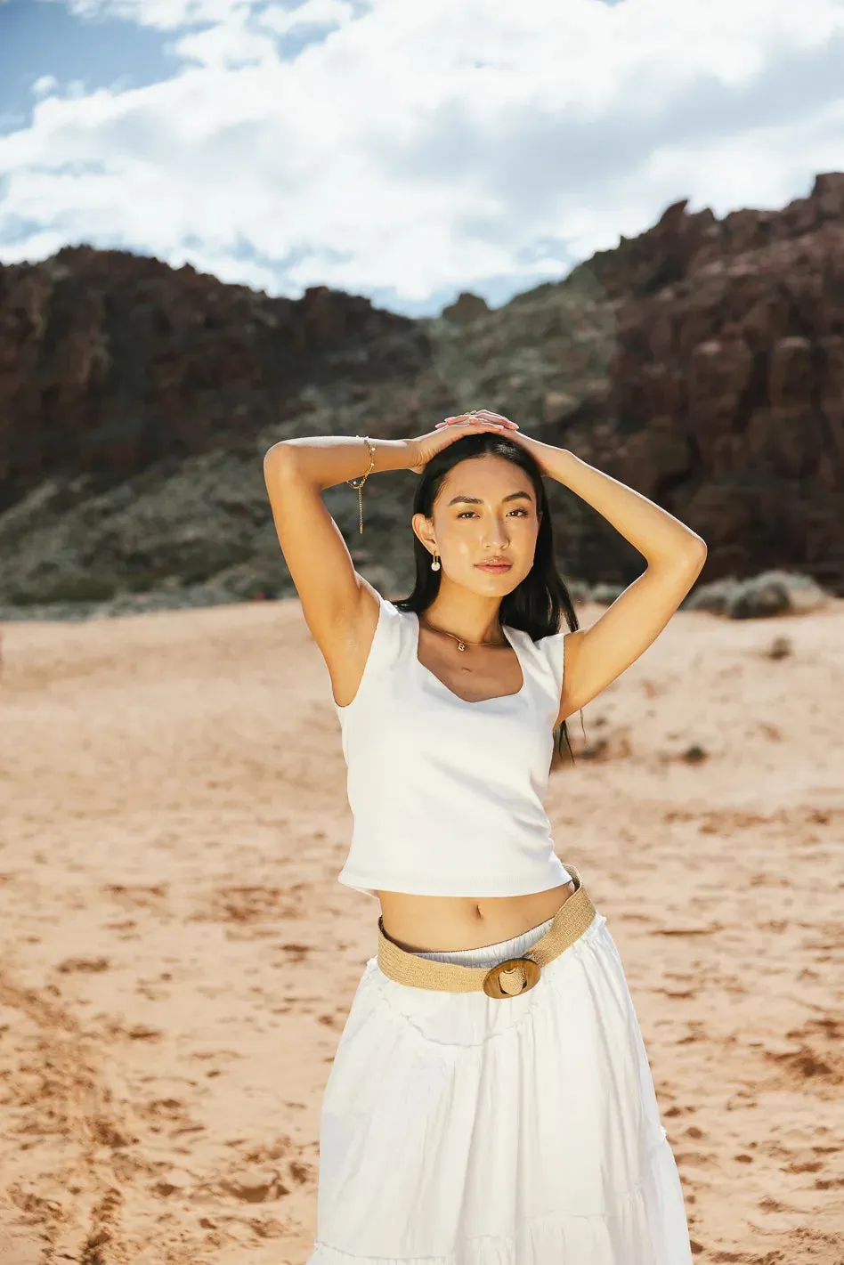 Aella Ribbed Top in White - FINAL SALE sold by bohme product image thumbnail 4