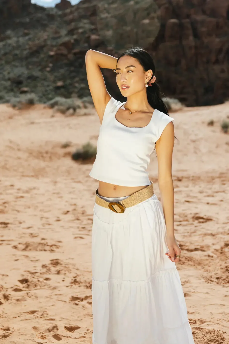 Aella Ribbed Top in White - FINAL SALE sold by bohme product image thumbnail 2