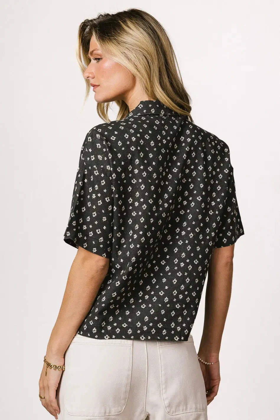 Xiomara Floral Button Up in Black - FINAL SALE sold by bohme product image thumbnail 2