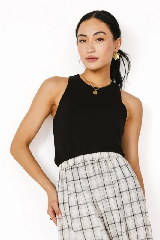 Sleek Jersey Solid Tank in Black - FINAL SALE sold by bohme