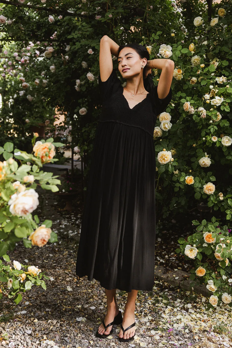 Nina Crocheted Midi Dress in Black - FINAL SALE sold by bohme product image thumbnail 3