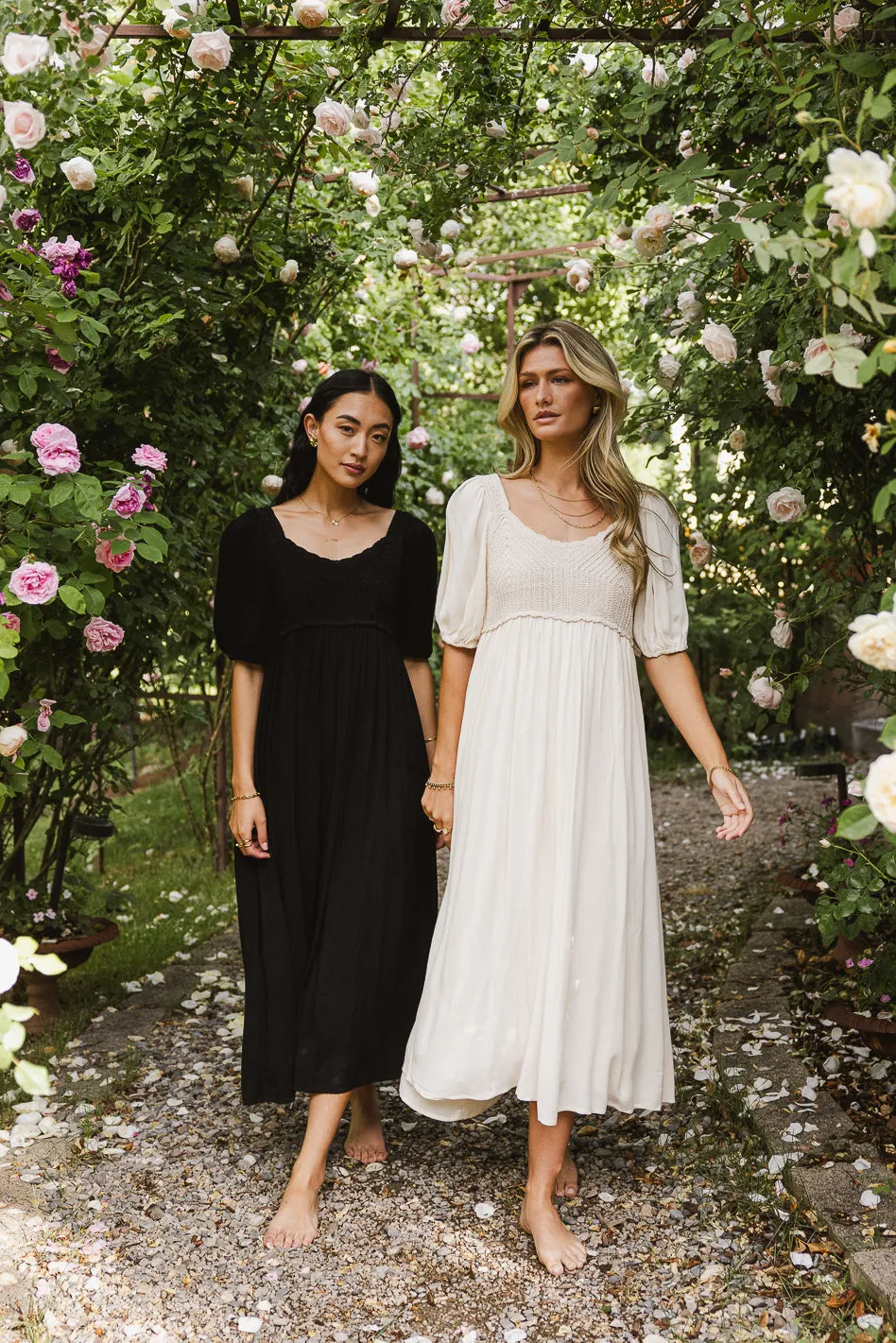 Nina Crocheted Midi Dress in Black - FINAL SALE sold by bohme