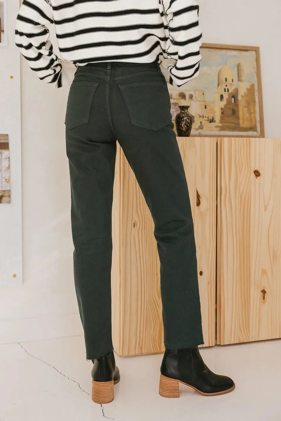 Amara Straight Leg Jeans in Emerald - FINAL SALE sold by bohme product image thumbnail 4