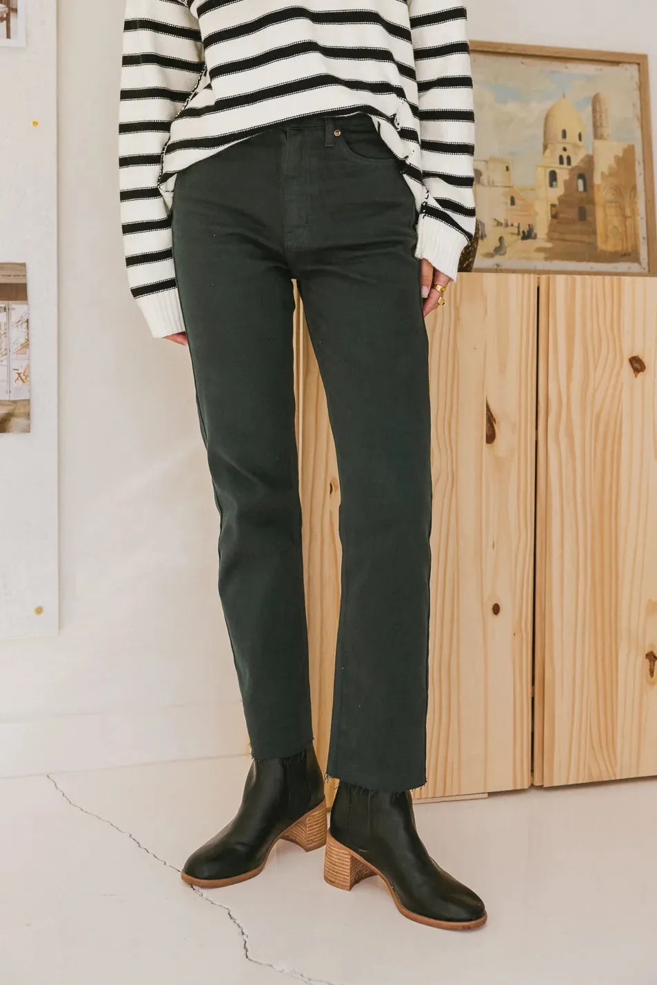 Amara Straight Leg Jeans in Emerald - FINAL SALE sold by bohme product image thumbnail 3