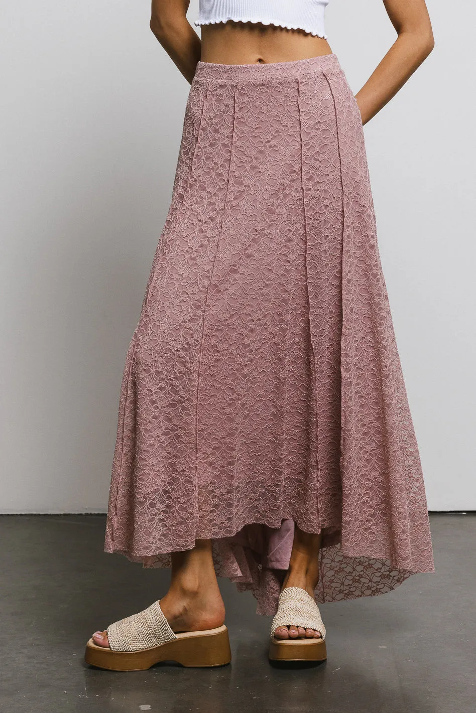 Eliza Lace Skirt in Rose - FINAL SALE sold by bohme
