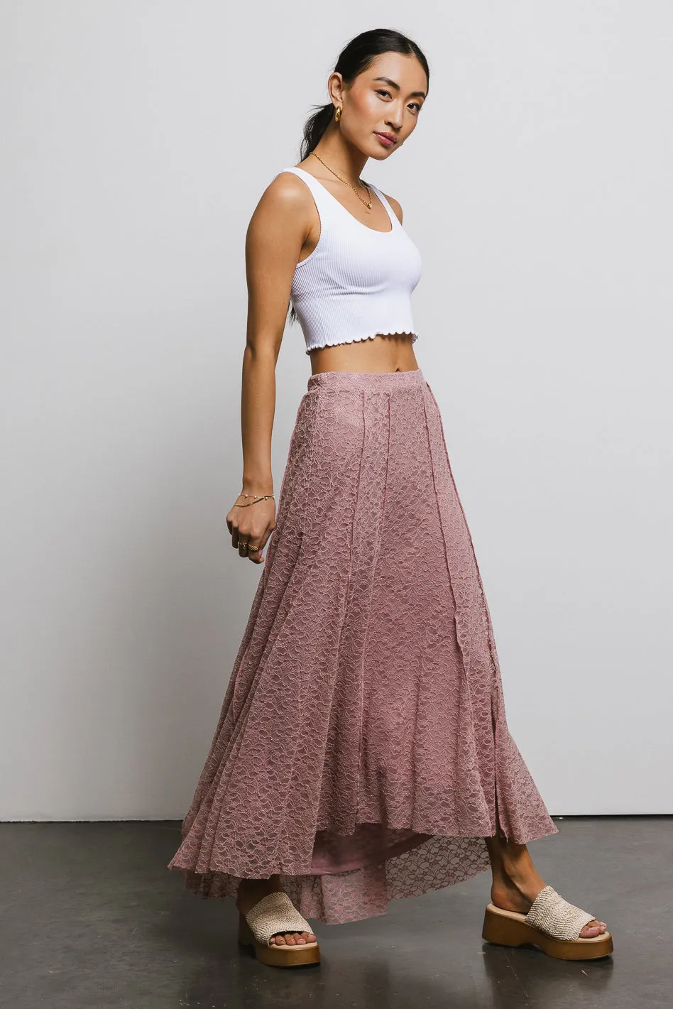 Eliza Lace Skirt in Rose - FINAL SALE sold by bohme product image thumbnail 3