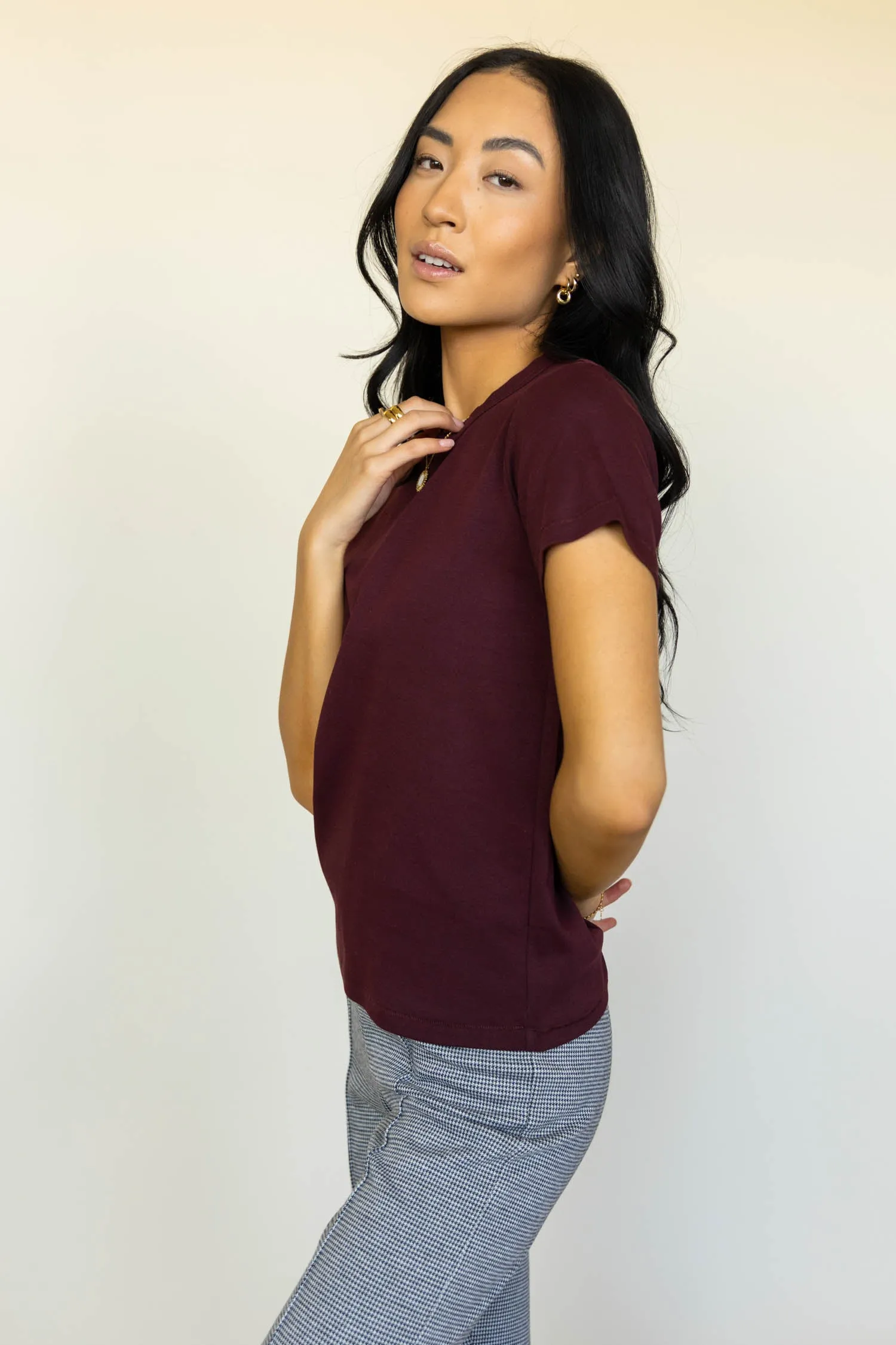 Mckenna T-Shirt in Burgundy - FINAL SALE sold by bohme product image thumbnail 4