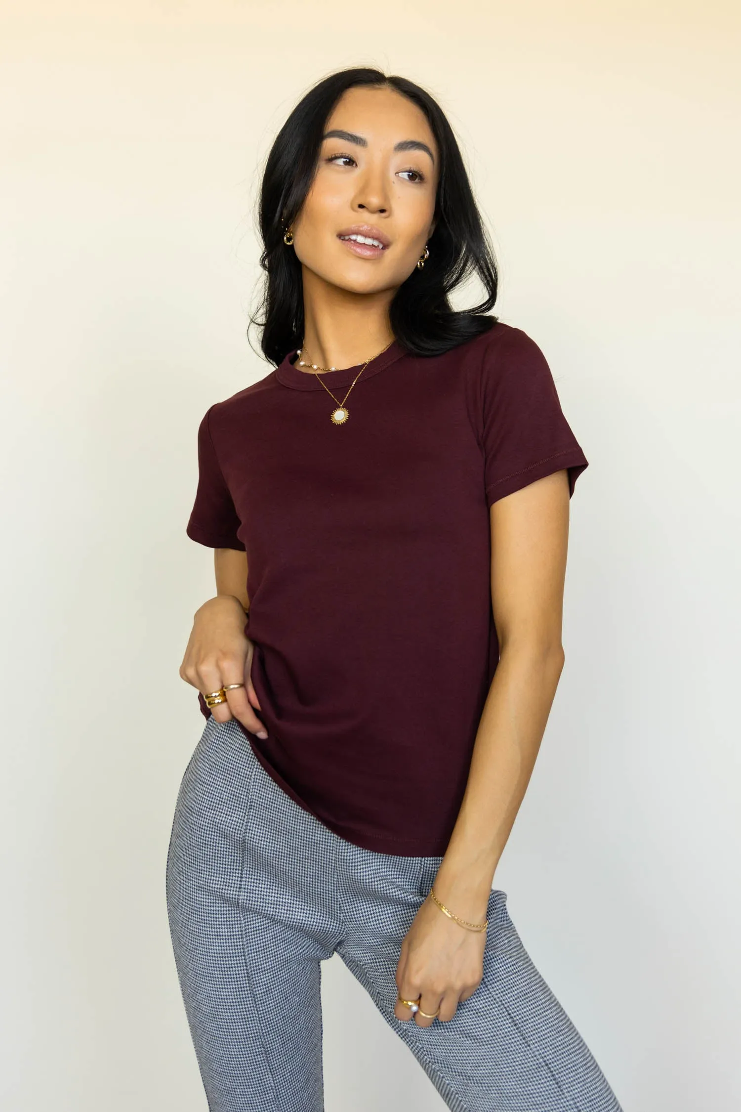 Mckenna T-Shirt in Burgundy - FINAL SALE sold by bohme product image thumbnail 2