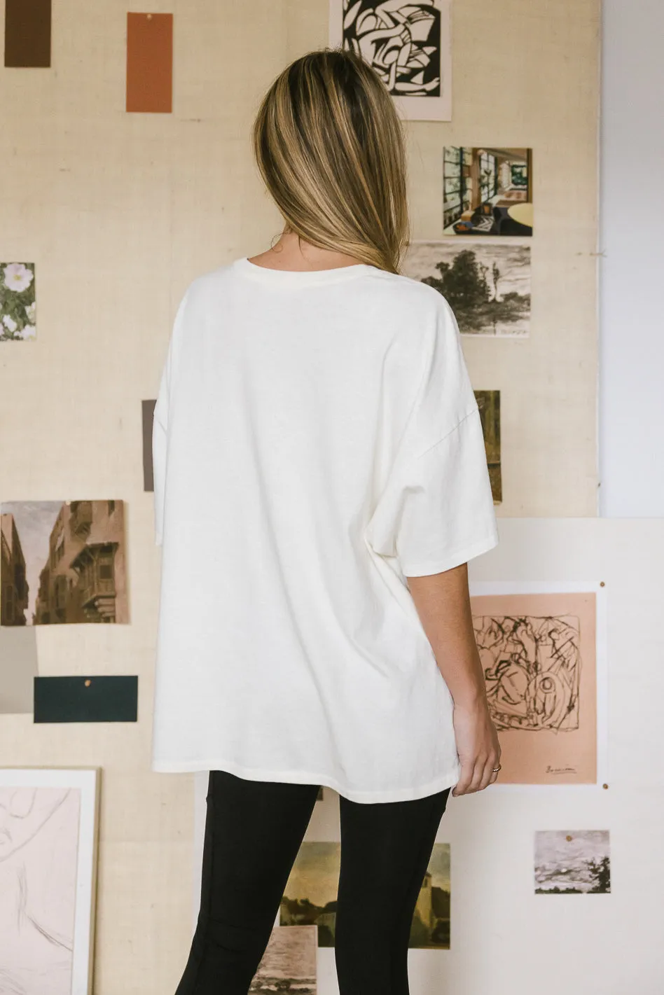 Lily Oversized T-Shirt in Cream - FINAL SALE sold by bohme product image thumbnail 3