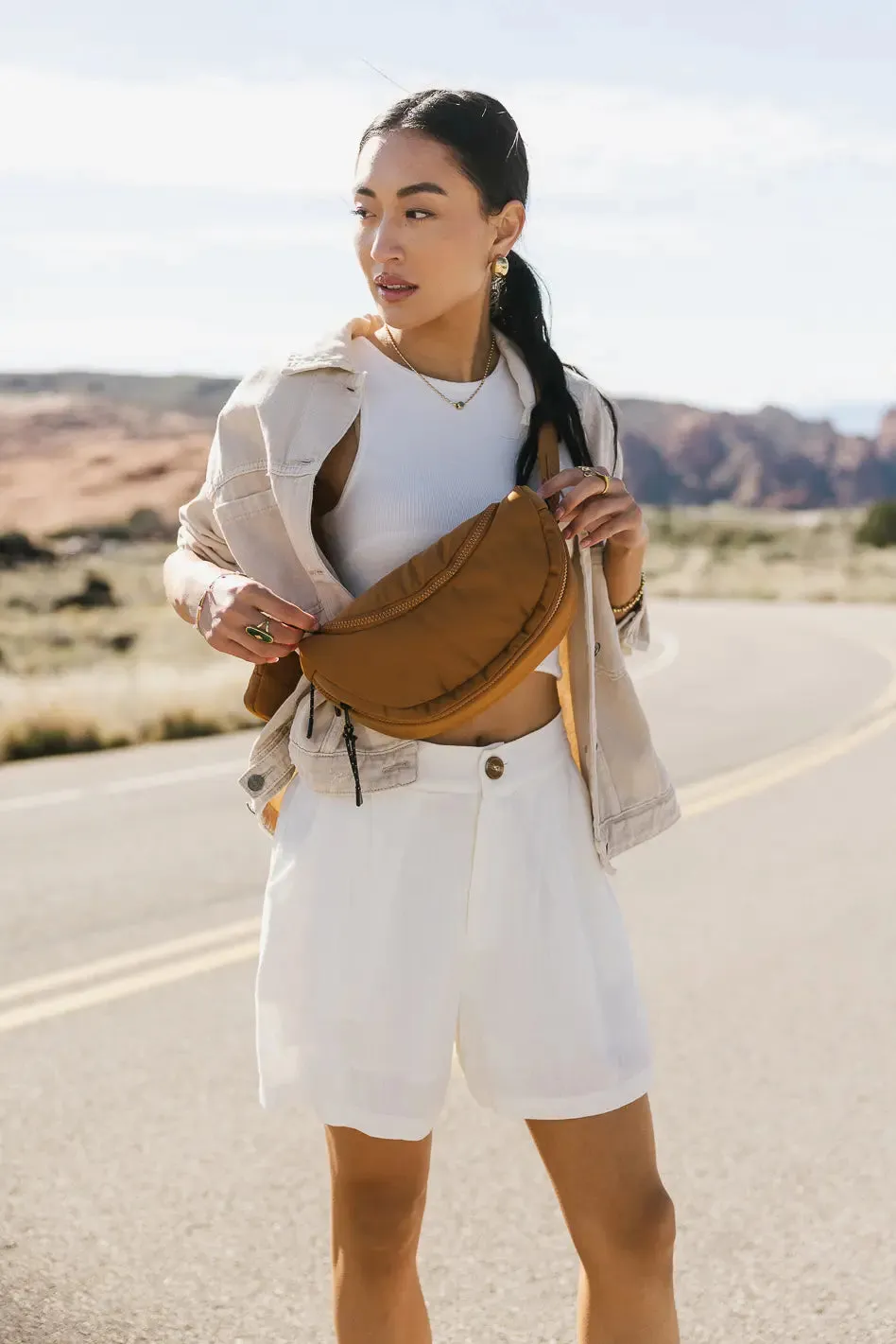 Zadie Crossbody in Brown sold by bohme