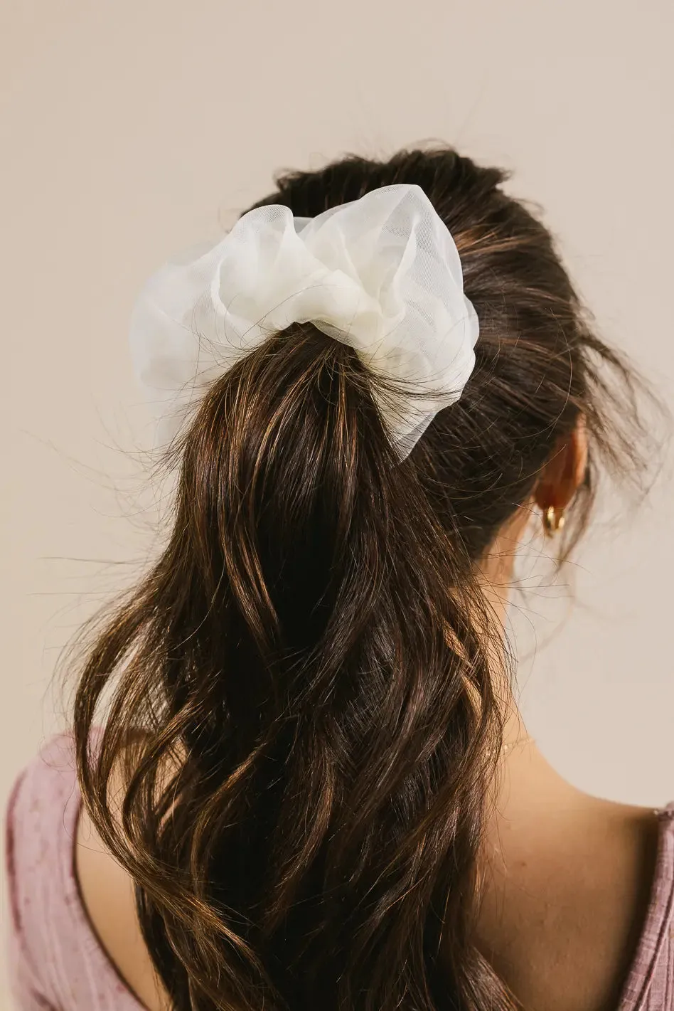 Organza Oversized Scrunchie in Ivory sold by bohme product image thumbnail 2