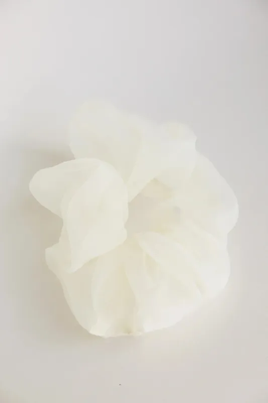 Organza Oversized Scrunchie in Ivory sold by bohme