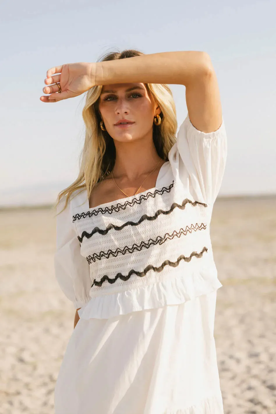 Sinead Smocked Back Midi Dress - FINAL SALE sold by bohme product image thumbnail 4