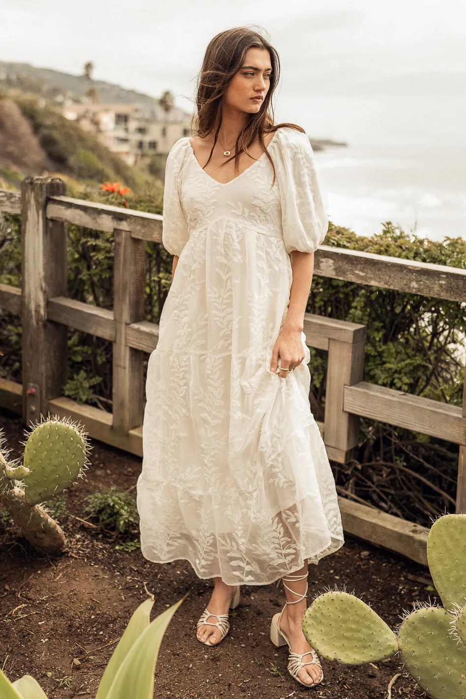 Kay Embroidered Dress in Ivory - FINAL SALE sold by bohme product image thumbnail 4