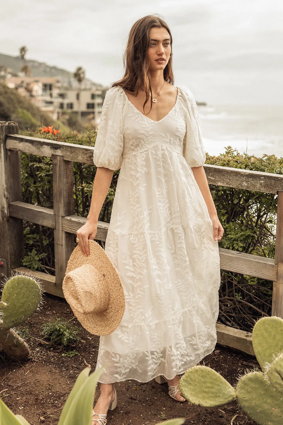 Kay Embroidered Dress in Ivory - FINAL SALE sold by bohme