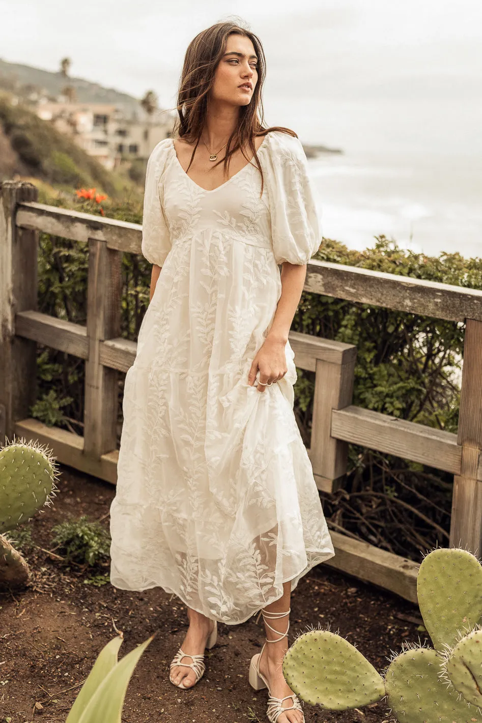 Kay Embroidered Dress in Ivory - FINAL SALE sold by bohme product image thumbnail 5