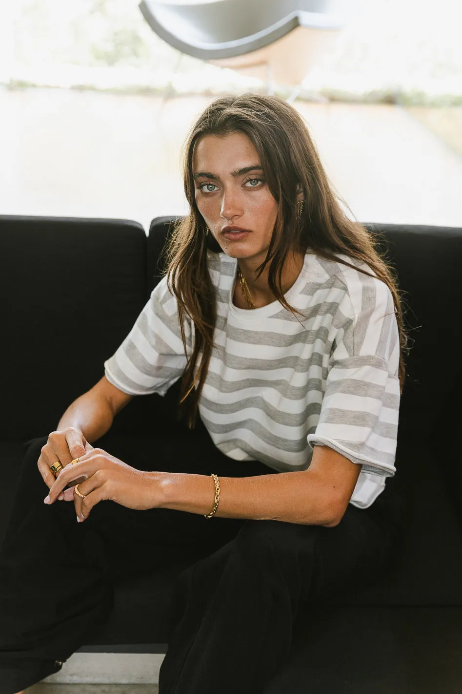 Felix Striped Top in Grey sold by bohme product image thumbnail 4