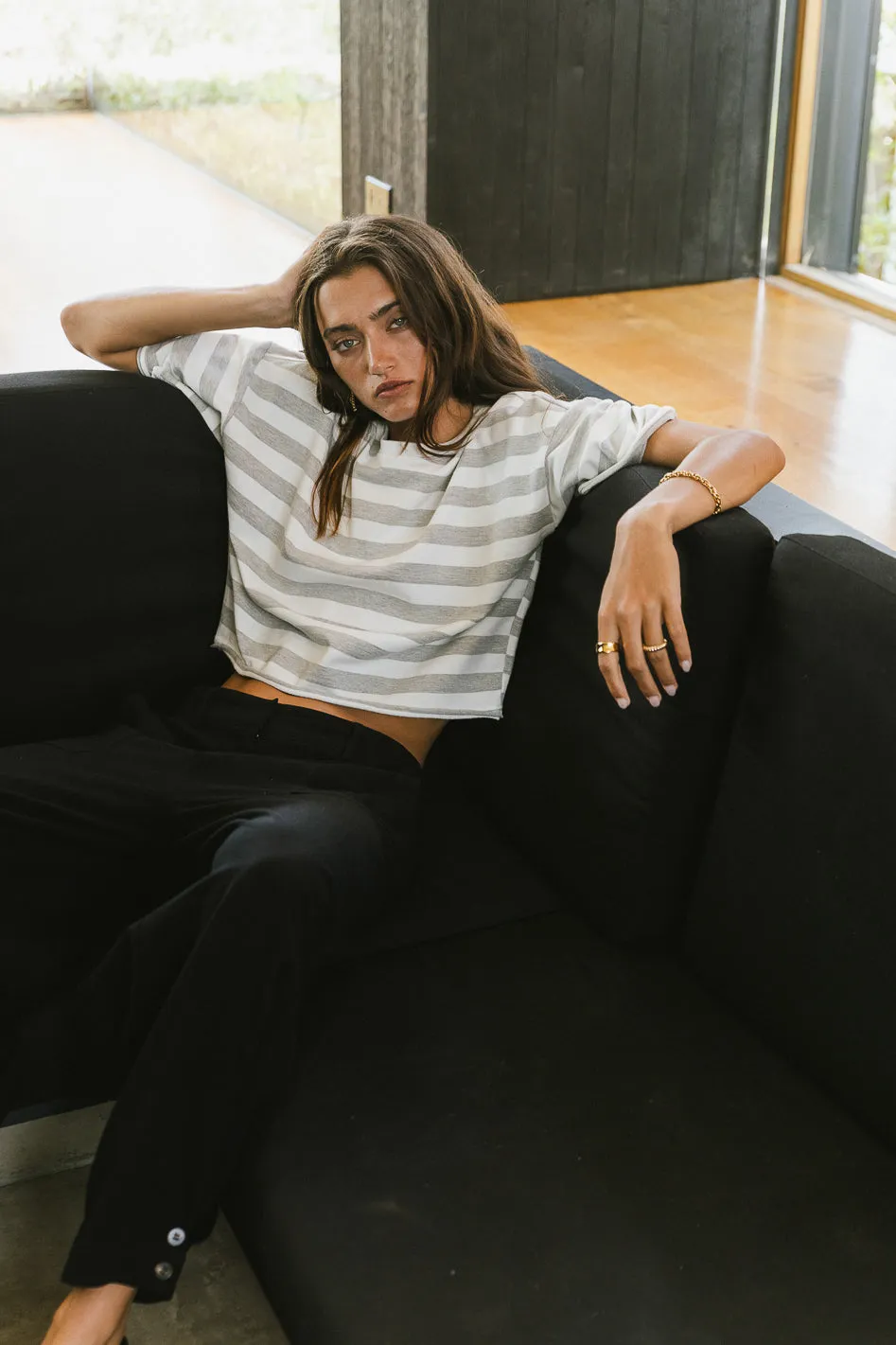 Felix Striped Top in Grey sold by bohme