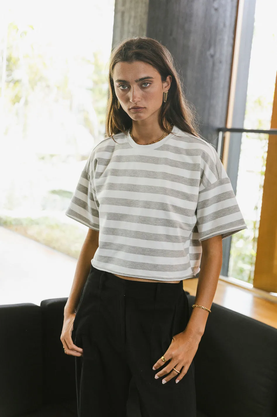 Felix Striped Top in Grey sold by bohme product image thumbnail 3