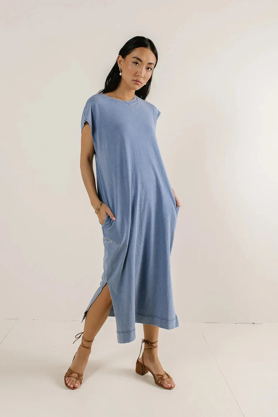 Shelese T-Shirt Dress in Blue - FINAL SALE sold by bohme product image thumbnail 4