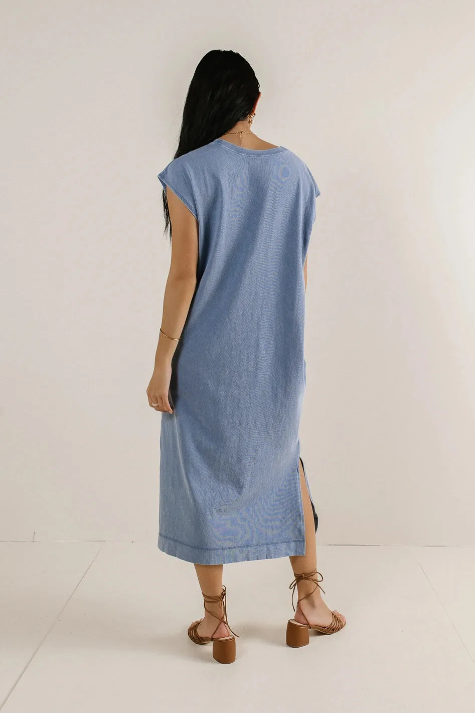 Shelese T-Shirt Dress in Blue - FINAL SALE sold by bohme product image thumbnail 3