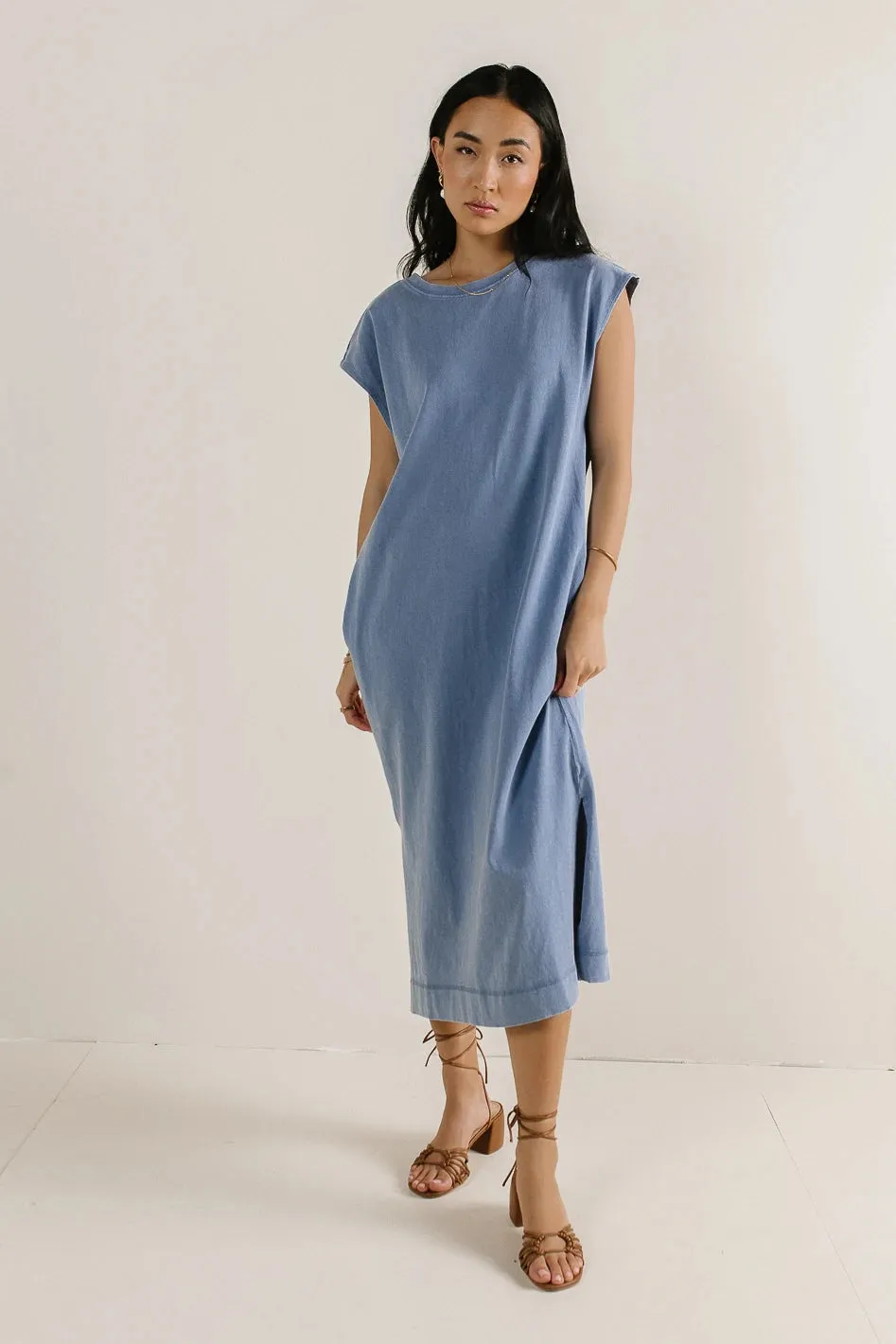 Shelese T-Shirt Dress in Blue - FINAL SALE sold by bohme product image thumbnail 5