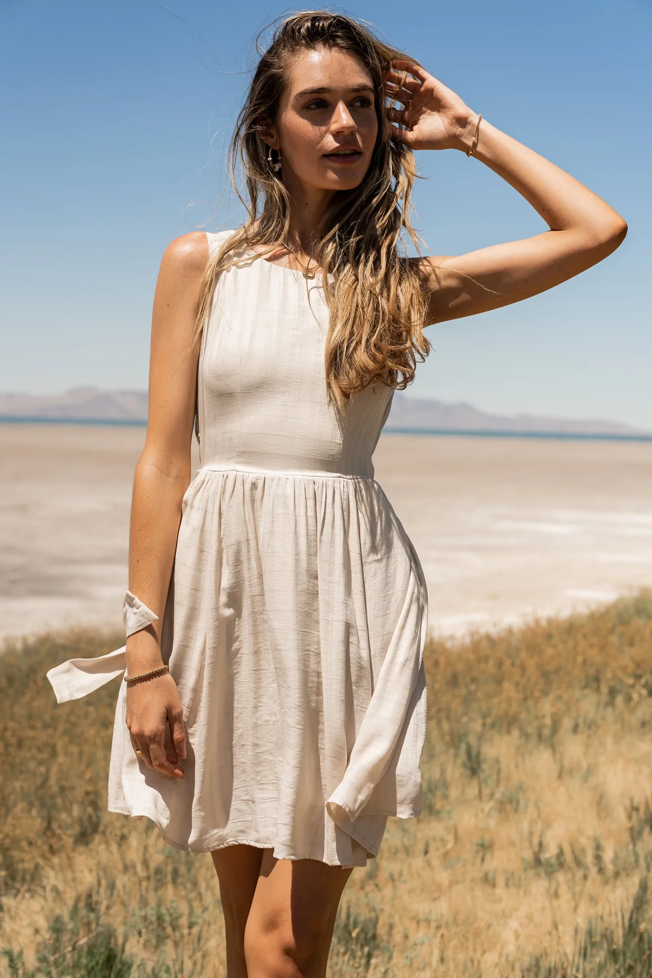 Waverly Mini Dress in Natural - FINAL SALE sold by bohme product image thumbnail 3