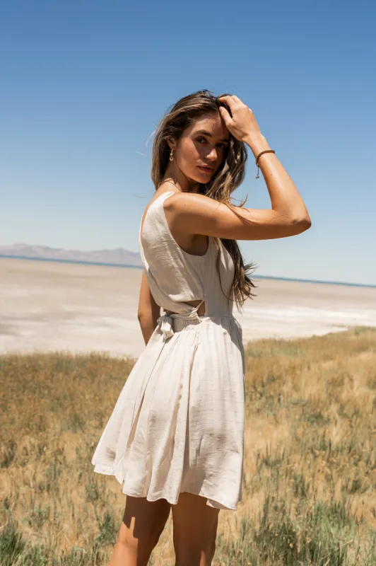 Waverly Mini Dress in Natural - FINAL SALE sold by bohme