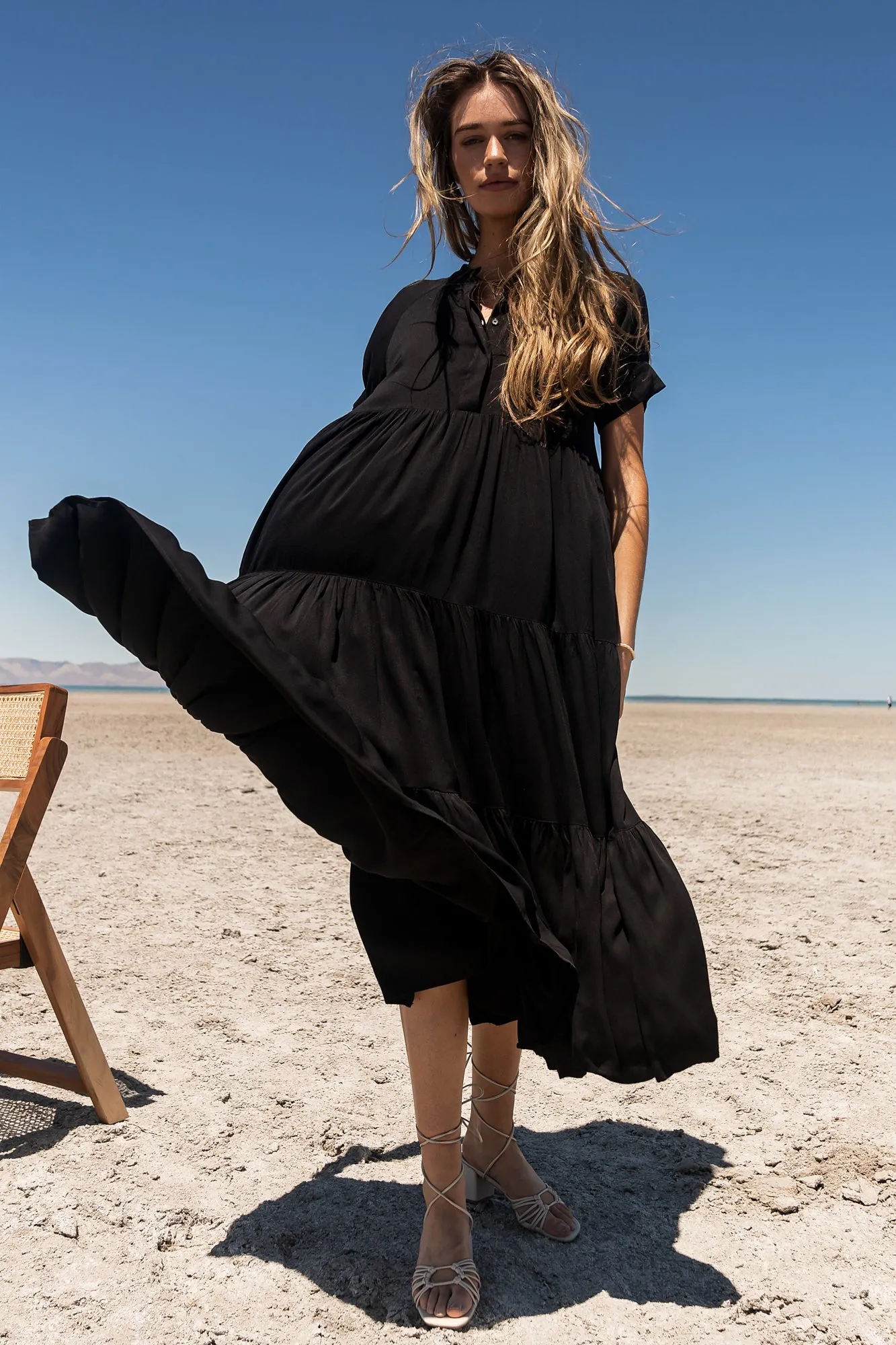 Amanda Tiered Dress in Black - FINAL SALE sold by bohme product image thumbnail 4