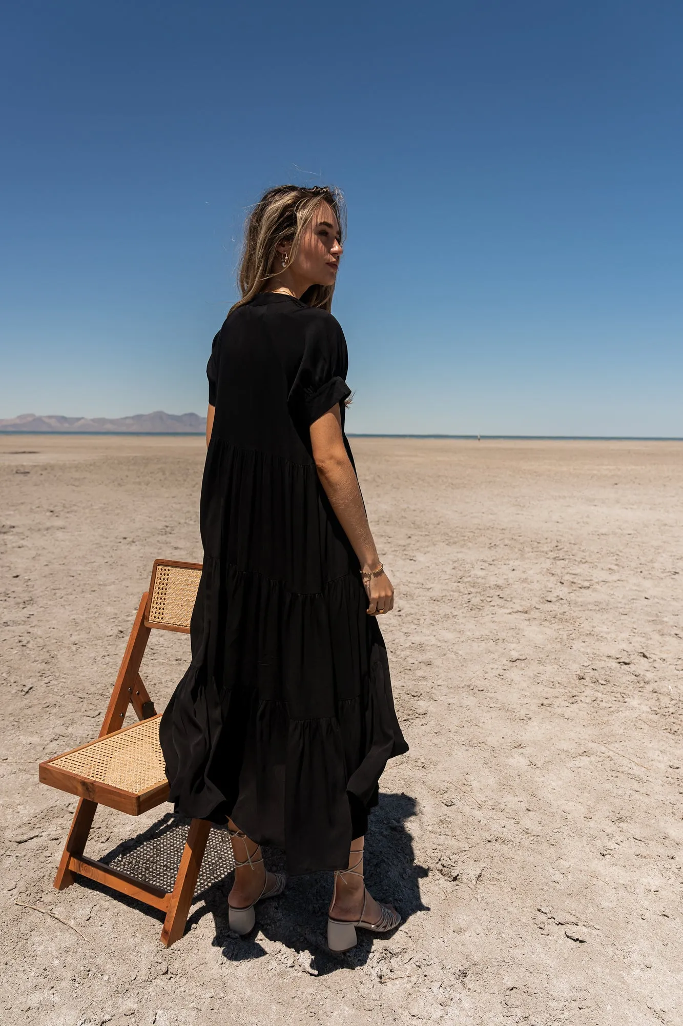 Amanda Tiered Dress in Black - FINAL SALE sold by bohme product image thumbnail 5