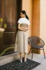 Florence Smocked Midi Dress in Taupe - FINAL SALE sold by bohme