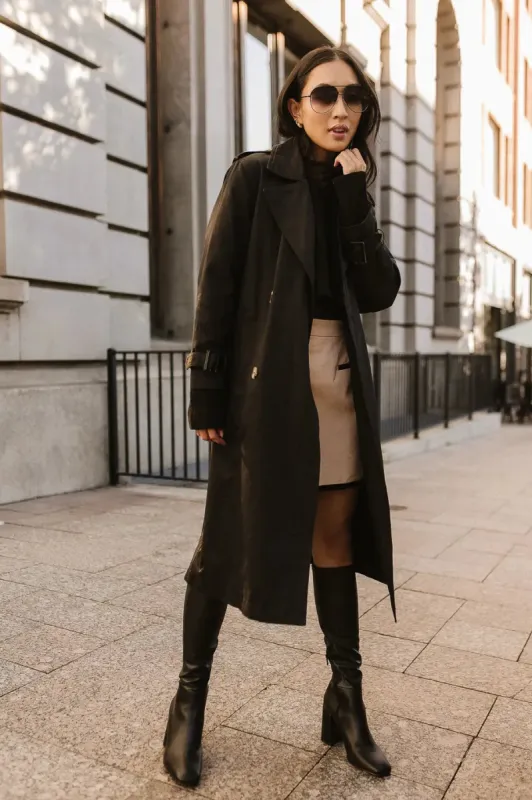 Rachel Trench Coat in Black - FINAL SALE sold by bohme