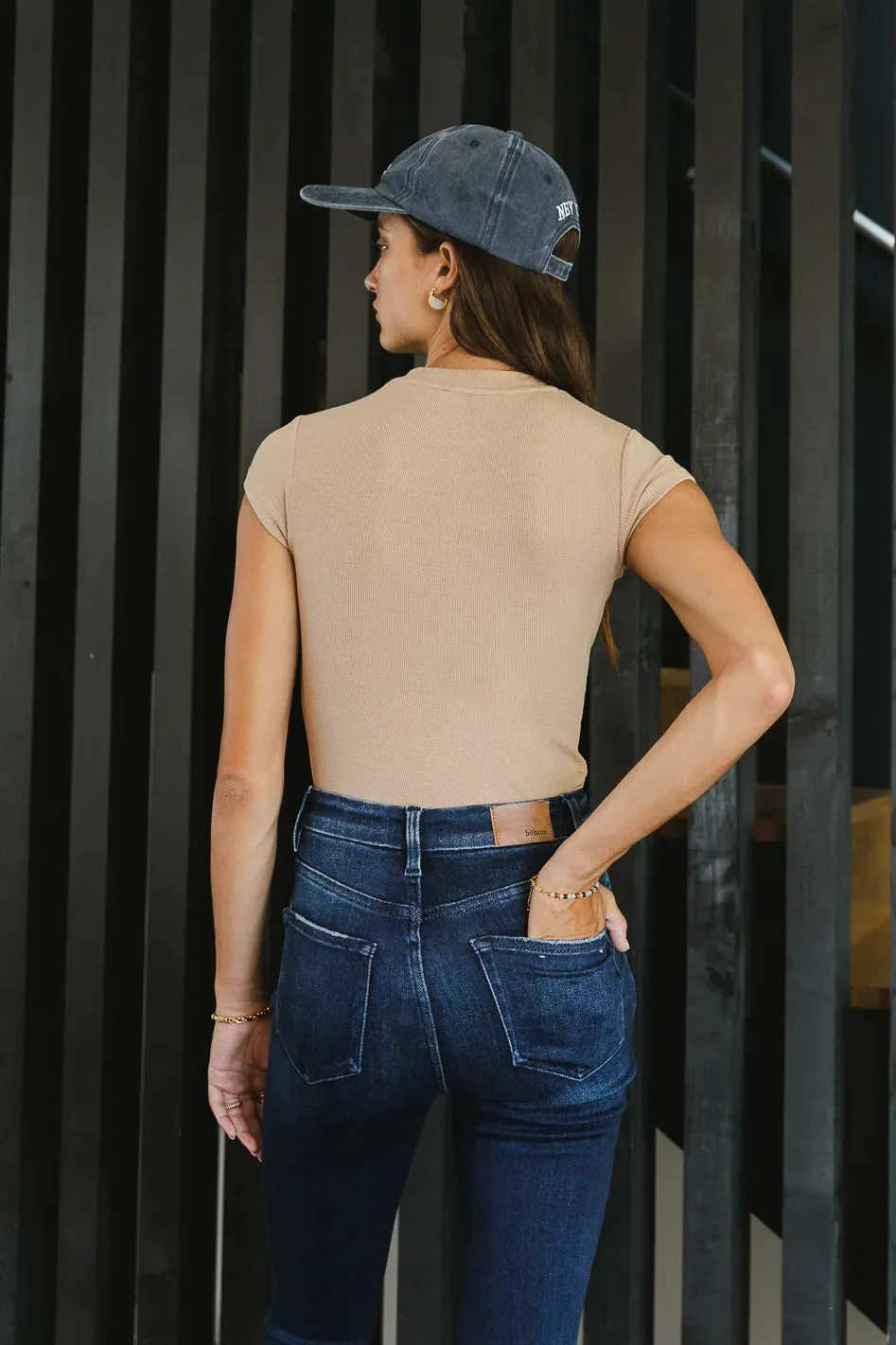 Holly Ribbed Bodysuit in Tan - FINAL SALE sold by bohme product image thumbnail 3