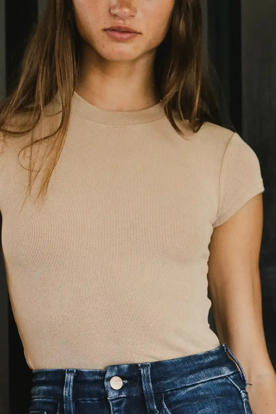 Holly Ribbed Bodysuit in Tan - FINAL SALE sold by bohme product image thumbnail 2