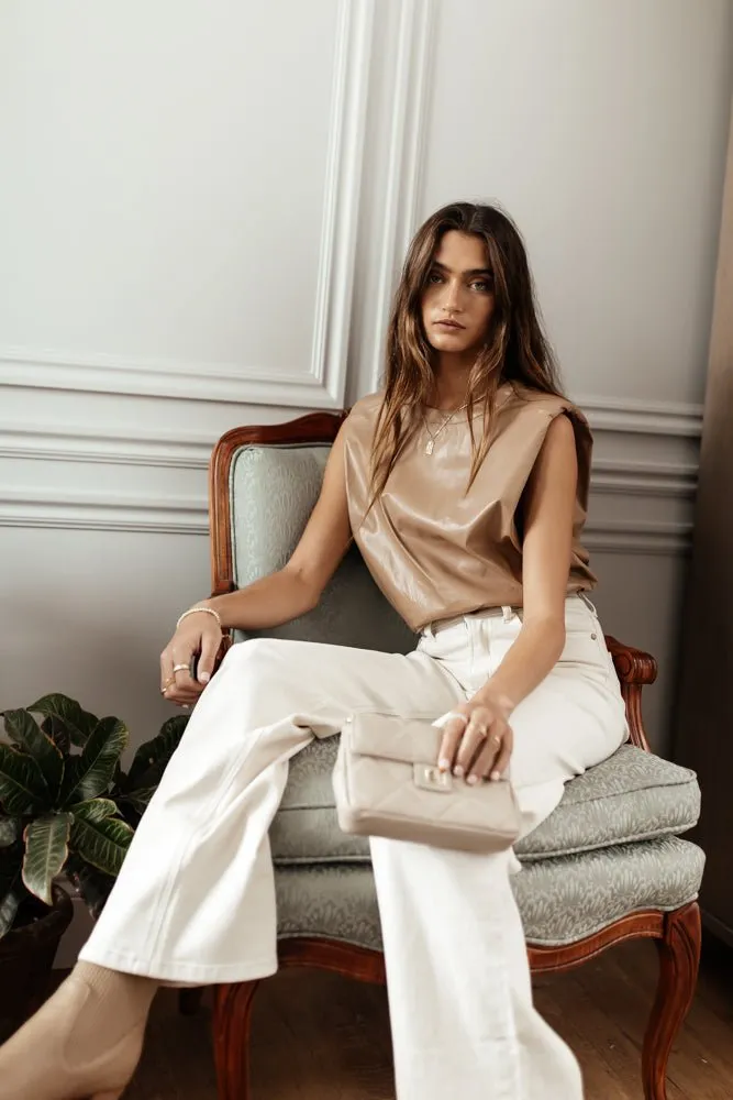 Mattias Vegan Leather Top in Tan - FINAL SALE sold by bohme product image thumbnail 4