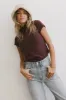 Marley Mock Neck Tee in Wine - FINAL SALE sold by bohme