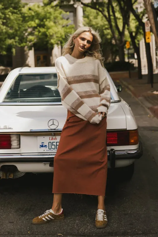 Rylie Denim Maxi Skirt in Rust - FINAL SALE sold by bohme