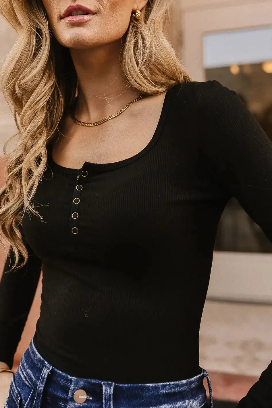 Lindon Ribbed Bodysuit in Black - FINAL SALE sold by bohme