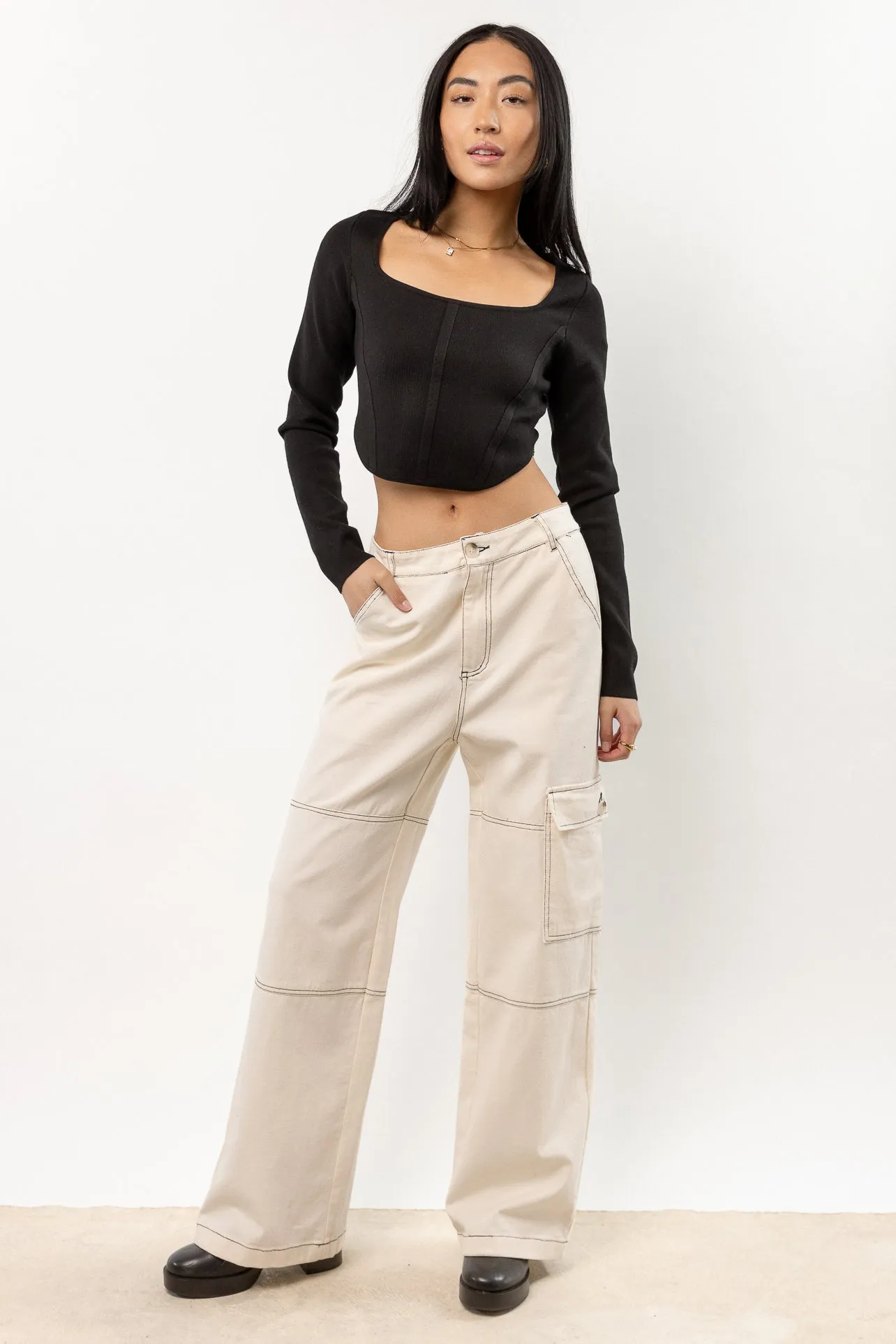 Lyra Cropped Top in Black - FINAL SALE sold by bohme