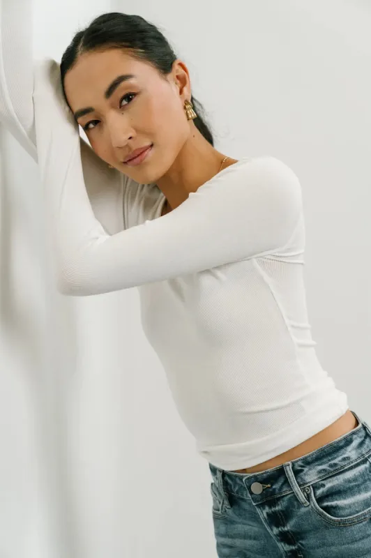 Audrey Ribbed Top in White - FINAL SALE sold by bohme